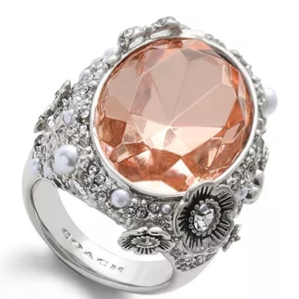 Coach Faux Stone Bowtique Cocktail Ring